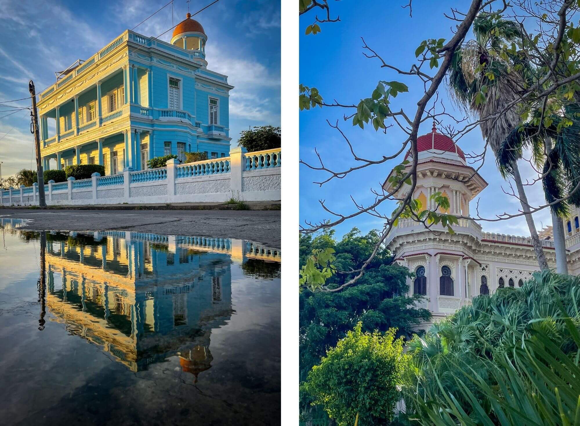 Kuba, Cienfuegos, dom, zachód słońca, postkolonialna architektura