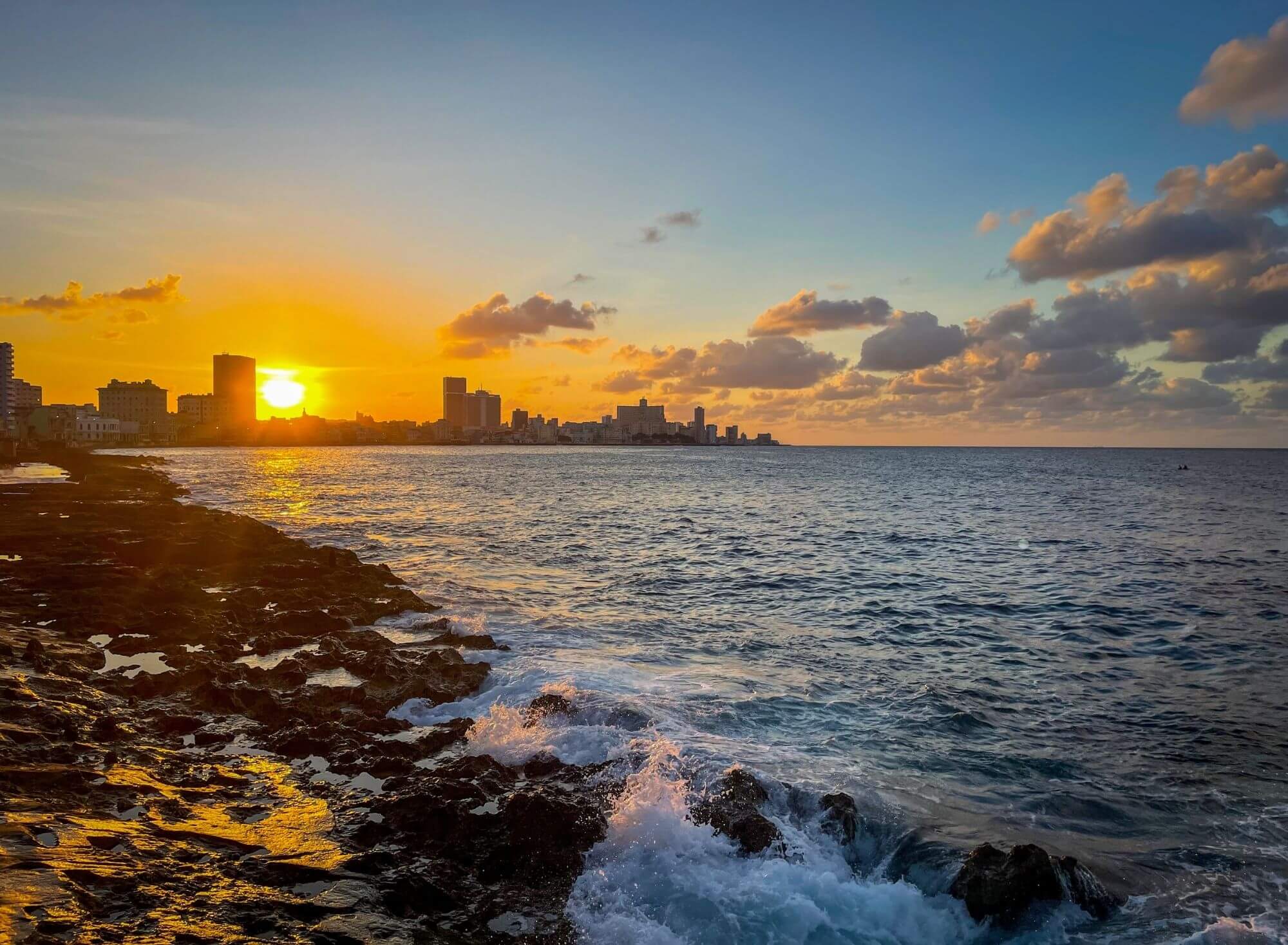 Zachód słońca, natura, spokój, morze, Kuba