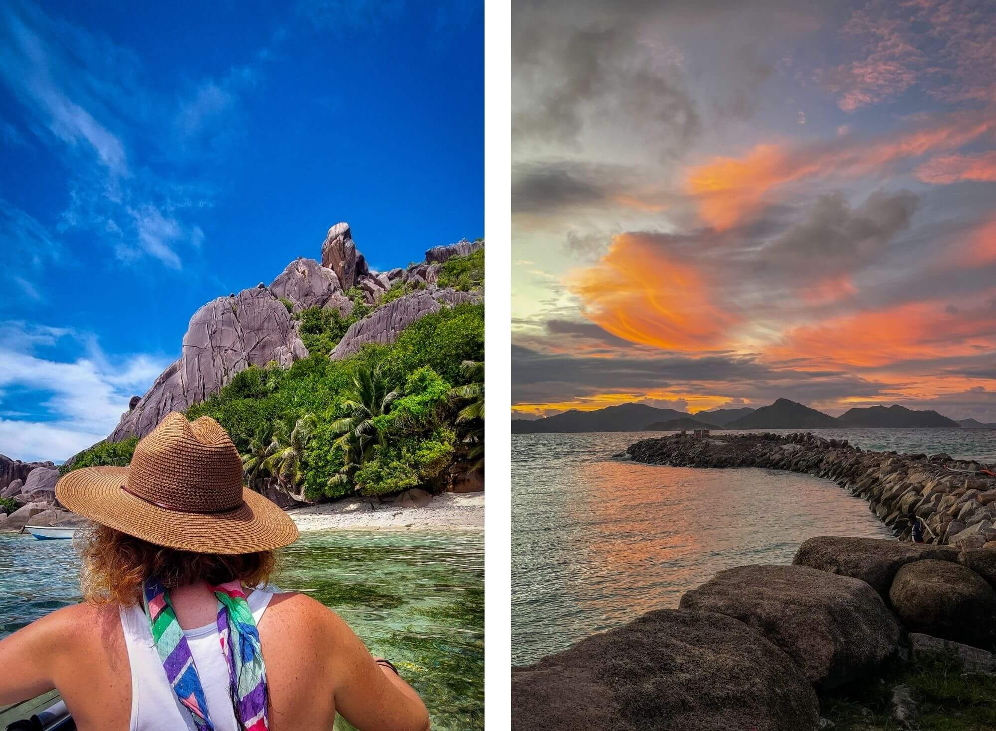 kajak, La Digue, niebo